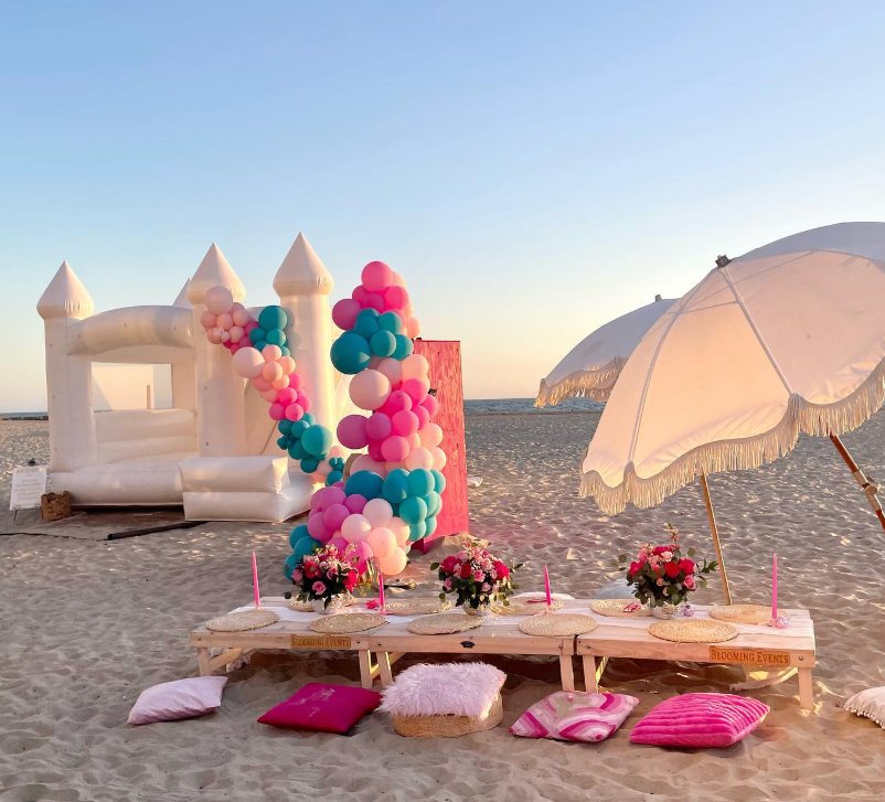 Styled event rental setup by Bounce House City
